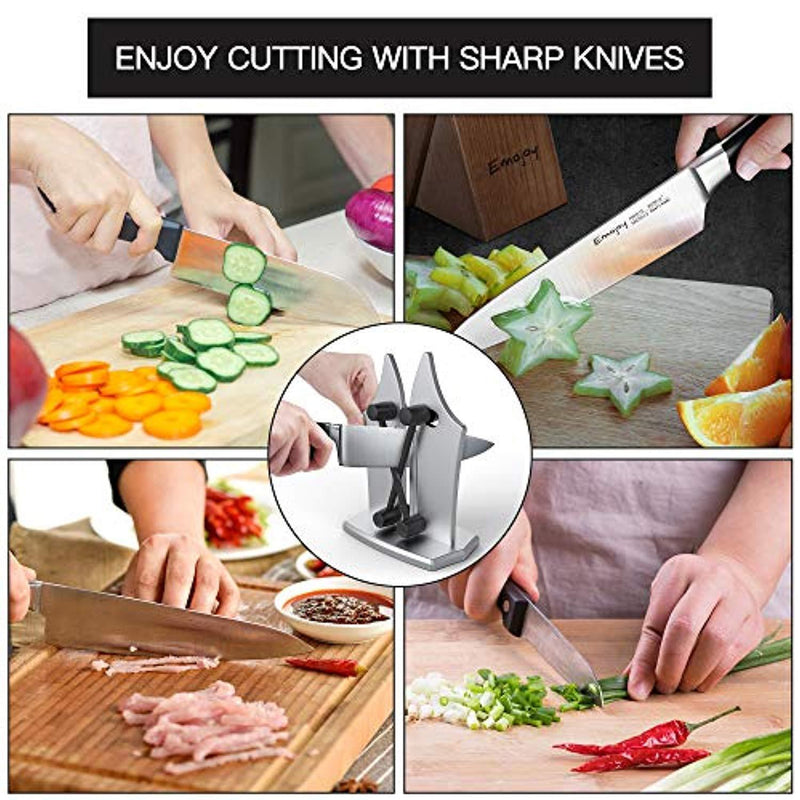 Knife Sharpener, xiemin Whetstone Sharpener Durable Portable to Take - Fits for Most Knife Blades (Silver)