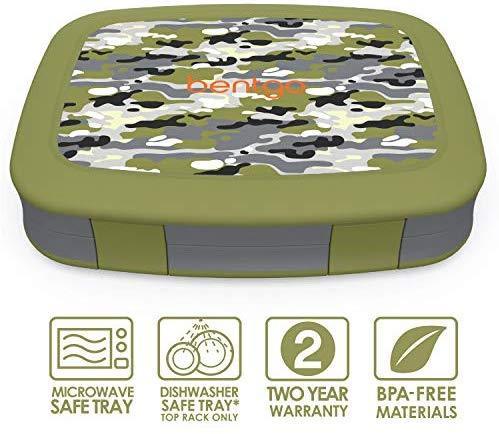 Bentgo Kids Prints (Unicorn) - Leak-Proof, 5-Compartment Bento-Style Kids Lunch Box - Ideal Portion Sizes for Ages 3 to 7 - BPA-Free and Food-Safe Materials
