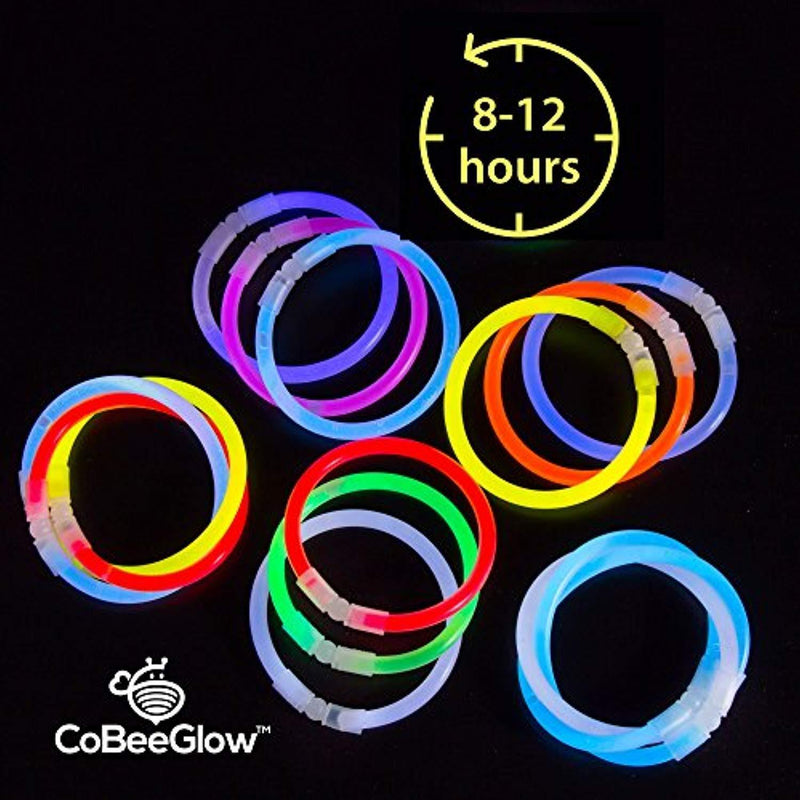 Glow Sticks Necklaces Party Pack - Bulk 100 Stick - Long Extra Bright Glow In The Dark Party Supplies - 22" Inch Necklaces Strong 6mm Thick - 9 Vibrant Neon Colors - Light Sticks for Kids - Mix