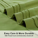 EMONIA Twin XL Sheets Set - 4 Pieces Bed Sheets-Microfiber Super Soft 1800 Series Deep Pocket Fitted Sheets-Wrinkle and Fade Resistant (Green, Twin XL)