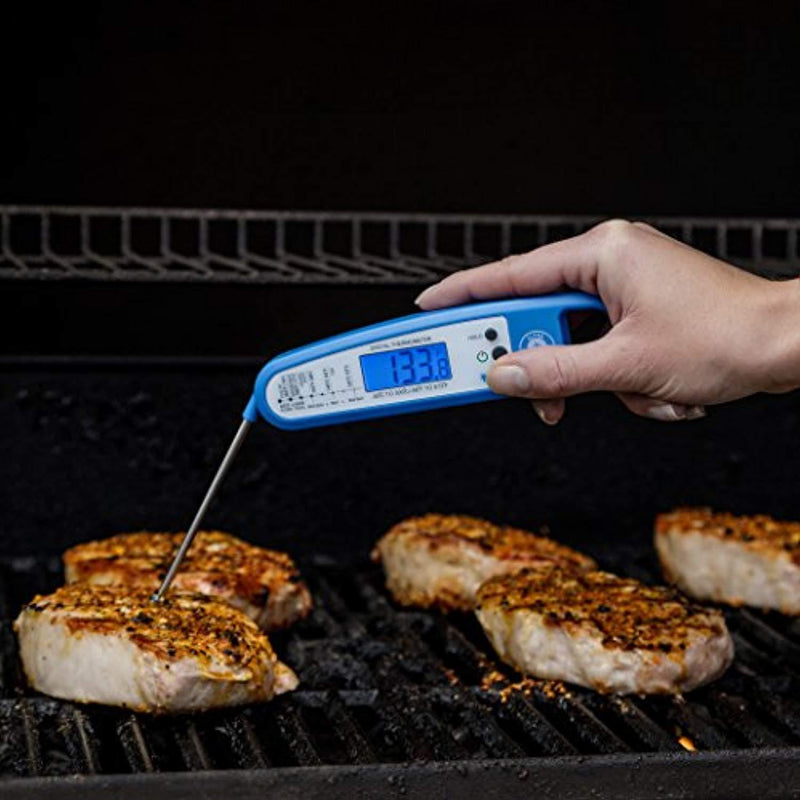 TSYMO  Instant Read Meat Thermometer For Cooking And Grill. UPGRADED WITH BACKLIGHT AND WATERPROOF BODY. Best Ultra Fast Digital Kitchen Probe. Includes Internal BBQ Meat Temperature Guide