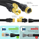 Yetolan 2018 Upgraded Expandable Garden Hose,Best 50 Ft Flexible Water Hose with 9 High Pressure Spray Nozzle,Solid Brass Connector Fittings no Rust&Leak, Double Latex Core&Extra Strength Fabric(50FT) (black)