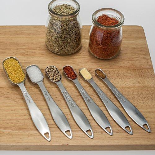 13-piece Measuring Cups and Spoons Set, 18/8 Stainless Steel Heavy Duty Good Grips with Ring Connector