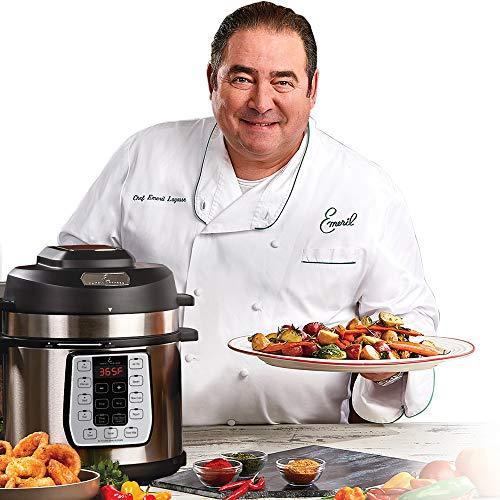 Emeril Lagasse Pressure Cooker, Air Fryer, Steamer and Electric Multi-Cooker. Air Fry Basket and Crisper Lid (6 Qt with 4 Pc Accessory Pack)