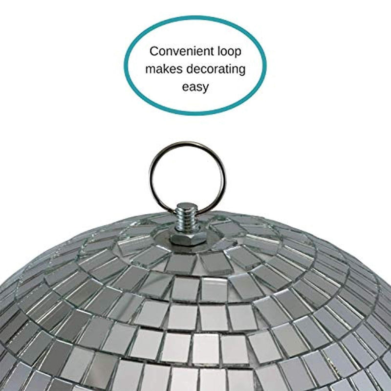 Houseables Disco Ball, Hanging Mirror Balls, 8 Inch, Small, DJ Lights, Party Decoration, Lighting Effect, Reflective Stage Lights, Rotating Decor, Mirrow Discoe Ballis, Indoor Outdoor 70s 80s Parties