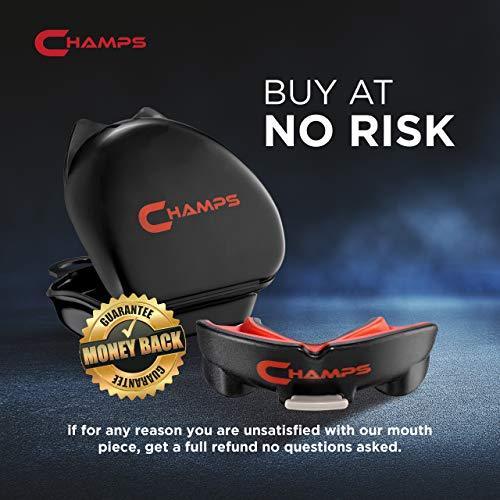 Champs Breathable Mouthguard for Boxing, Jiu Jitsu, MMA, Muay Thai, Sports, and Wrestling. Easy Fit Boxing Mouthguard Super Tough MMA Mouthguard. Combat Sports Mouthpiece