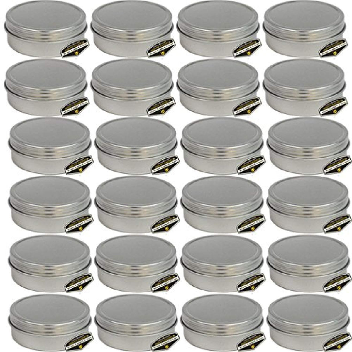 Mighty Gadget (R) 4 oz Round Tins Screw Lid Container (24 pack)
