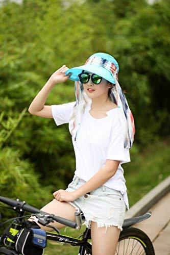 ICOLOR Sun Cap Sun Flap Hats Outdoor 360°Sun UPF 50+ Women Lady Wide Brim Cap Visor Hats UV Protection Summer Sun Hats