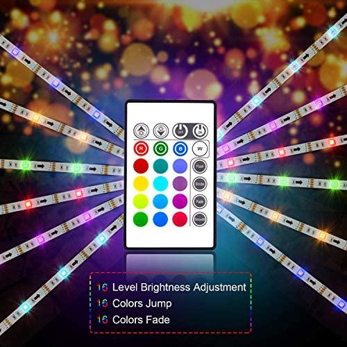 PANGTON VILLA Led Strip Lights, 14.3ft for 65-75in TV, USB LED TV Backlight Kit with Remote - 16 Color Changing 5050 LEDs Bias Lighting for HDTV (Renewed)