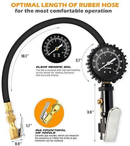 BOSONER Portable Air Compressor Pump, Tire Inflator, 12V DC Portable Air Compressor for Car Tires with LED Light for Car, Auto Shut-Off, Motorcycle, Bicycle, Balls and Other Inflatable Equipment
