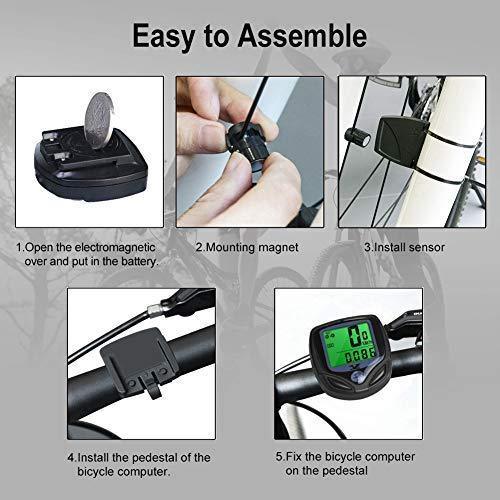 SY Bicycle Speedometer and Odometer Wireless Waterproof Cycle Bike Computer with LCD Display & Multi-Functions by YS