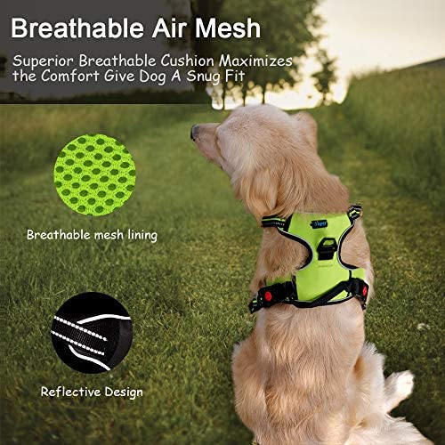 Supet Dog Harness No Pull, Adjustable Outdoor Pet Vest 3M Reflective Oxford Material Harness for Dogs Easy Control for Small Medium Large Dogs