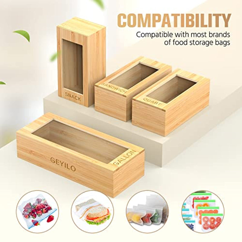 GEYILO Ziplock Bag Storage Organizer, Storage Bag Organizer, 4