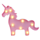 Pooqla LED Night Light Lamp Kids Marquee Letter Lights Unicorn Shape Signs Light Up Christmas Party Wall Decoration Battery Operated (Pink)