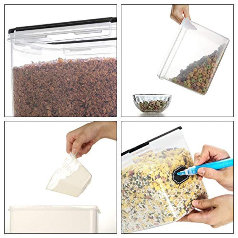 Food Storage Containers Airtight Containers- Estmoon Plastic Cereal Containes, Kitchen Storage Containers - Leak proof, Locking Lids BPA Free- For Cereal, Flour, Pet Food, Set of 4 (122.99 oz / 3.6L)