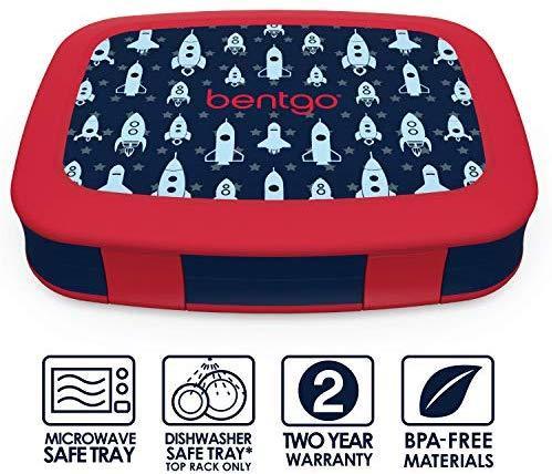 Bentgo Kids Prints (Unicorn) - Leak-Proof, 5-Compartment Bento-Style Kids Lunch Box - Ideal Portion Sizes for Ages 3 to 7 - BPA-Free and Food-Safe Materials