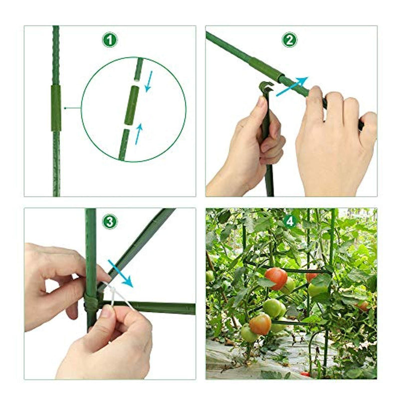 IPSXP Vegetable Trellis, Garden Plant Support Stakes for Climbing Plants, Vegetables, Flowers, Fruits, Vine, 3 Garden Trellis with 40 Adjustable Cable Tie