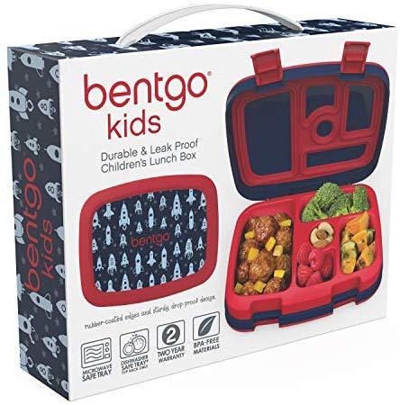 Bentgo Kids Prints (Unicorn) - Leak-Proof, 5-Compartment Bento-Style Kids Lunch Box - Ideal Portion Sizes for Ages 3 to 7 - BPA-Free and Food-Safe Materials