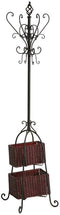 Southern Enterprises Metal Scrolled Coat Rack and Umbrella Stand 69"Tall in Black Finish