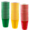 Sun & Sprouts 18 oz Party Cups, 96 Count - Festive Green, Sunshine Yellow, Red - 32 Each Color