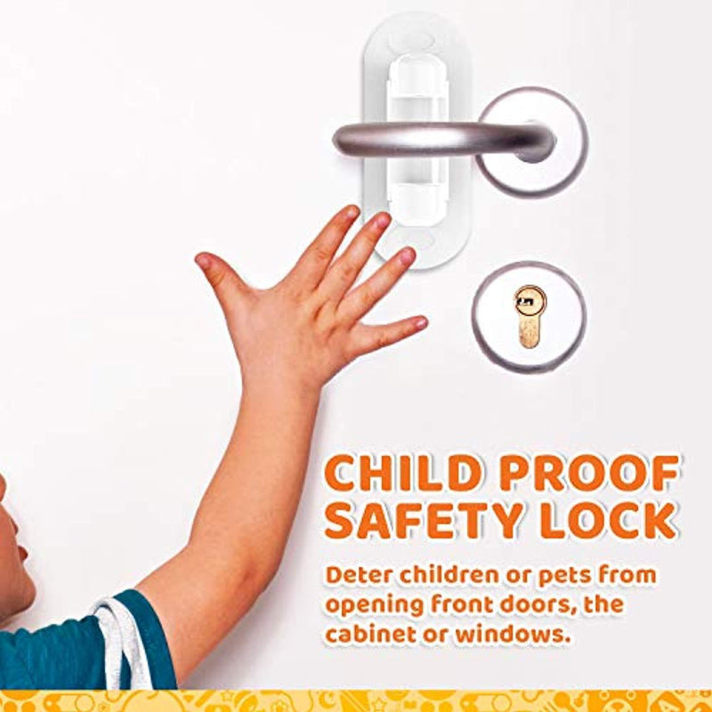 Baby Proofing Door Lever Locks - (Pack of 4) | Door Handle Child Safety Lock | Safety Door Locks for Kids