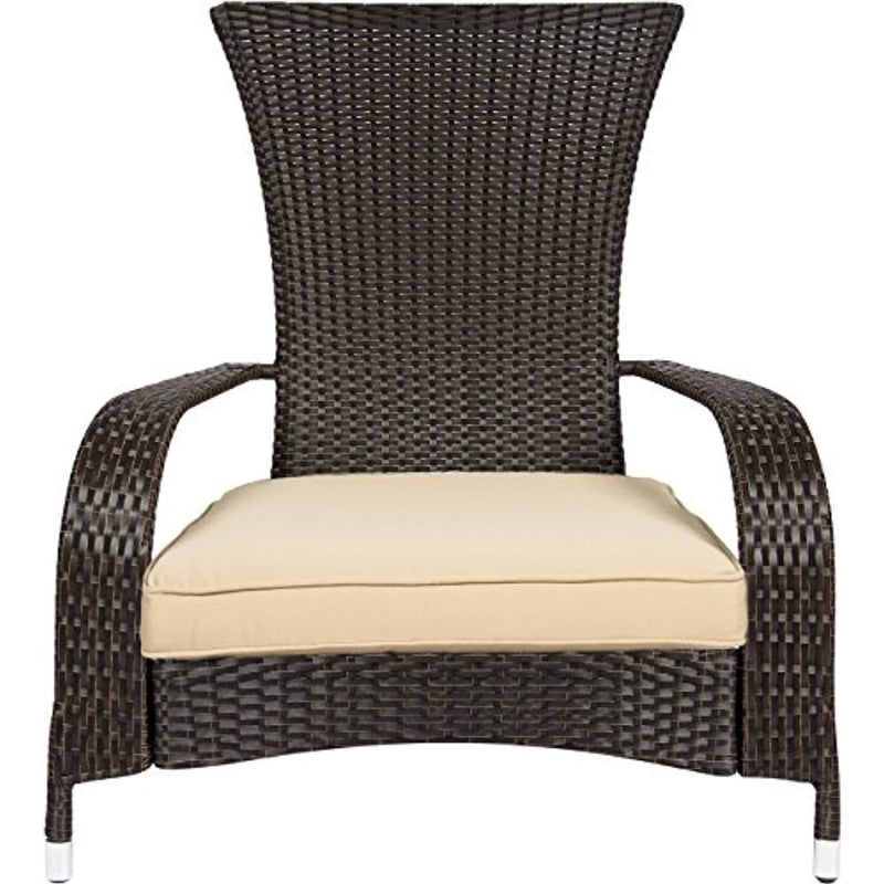 Best Choice Products All-Weather Wicker Adirondack Chair for Backyard, Patio, Porch, Deck - Beige