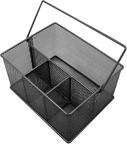 Sorbus Utensil Caddy — Silverware, Napkin Holder, and Condiment Organizer — Multi-Purpose Steel Mesh Caddy—Ideal for Kitchen, Dining, Entertaining, Tailgating, Picnics, and much more (Bronze)