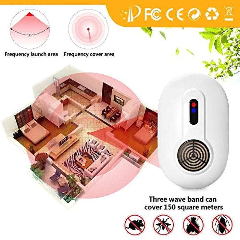 Patented Deep Pest Reject Ultrasonic Repeller, Mouse Rat Repellent, Plug-in Repelling For Mouse, Roaches , Flies, Mosquito