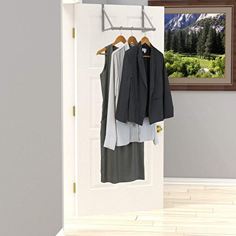 Simple Houseware Over The Door Closet Rod Hanger, Sliver