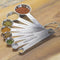 Natizo Set of 8 Stainless Steel Measuring Spoons - With 1/8, 1/3 and 1/16 Teaspoon, 1/2 Tablespoon - Metric and US Measurements - The Complete Set for Your Kitchen