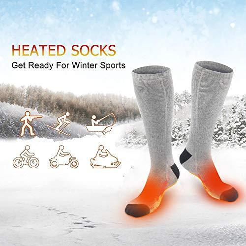 XBUTY Heated Socks for Women Men, Rechargeable Electric Socks Battery Heated Socks, Cold Weather Thermal Socks Sports Outdoor Camping Hiking Warm Winter Socks