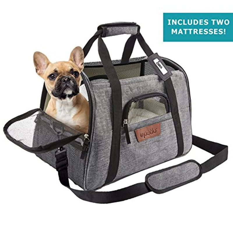 Airline Approved Pet Carrier - Soft Sided Portable Travel Bag with Mesh Windows and Fleece Padding - for Small Dogs and Cats – Fits Under Airplane Seat by FANCYDOG