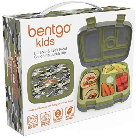 Bentgo Kids Prints (Unicorn) - Leak-Proof, 5-Compartment Bento-Style Kids Lunch Box - Ideal Portion Sizes for Ages 3 to 7 - BPA-Free and Food-Safe Materials
