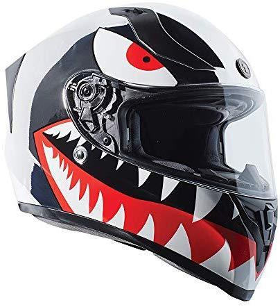 TORC T15B Bluetooth Integrated Full Face Motorcycle Helmet With Graphic (T15B Chrome Flying Tiger, Medium)