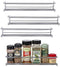 Unum Chrome Wall-Mount/Cabinet Door Spice Rack (x4) – Single Tier Hanging Spice Organizers/Racks for Pantry, Kitchen Wall/Cupboard, Over Stove, and Closet Door Storage – 11 3/8"L x 3"D x 2"H