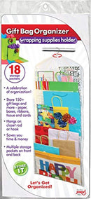 Gift Bag Organizer - Storage for Gift Bags, Bows, Ribbon and More - Organize Your Closet with this Hanging Bag & Box to Have Organization with Clear Pockets by Jokari