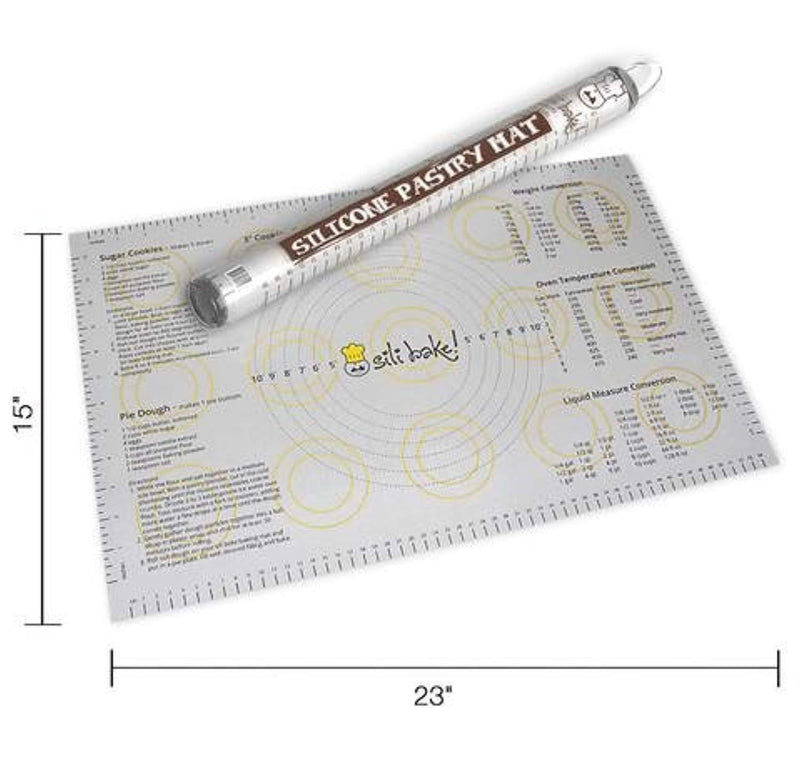 The Original SILIBAKE Silicone Pastry Baking Mat with Measurements. Finally a Baking Mat that Really Works. Exclusively Designed in the USA.