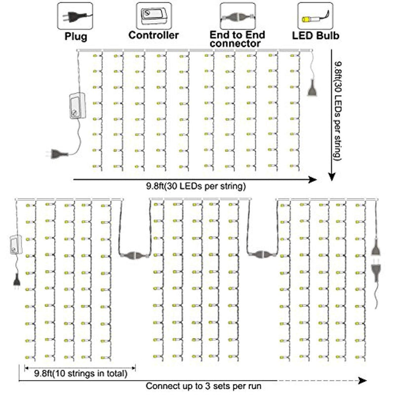 TORCHSTAR LED Window Curtain Light, Warm White