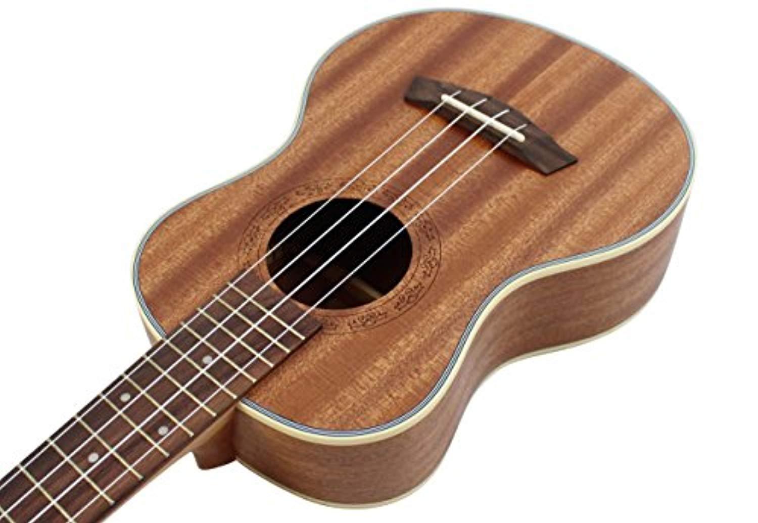 Kulana Deluxe Tenor Ukulele, Mahogany Wood with Binding and Aquila Strings + Gig Bag