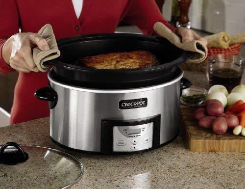Crockpot SCCPVI600-S 6-Quart Countdown Programmable Oval Slow Cooker with Stove-Top Browning, Stainless Finish