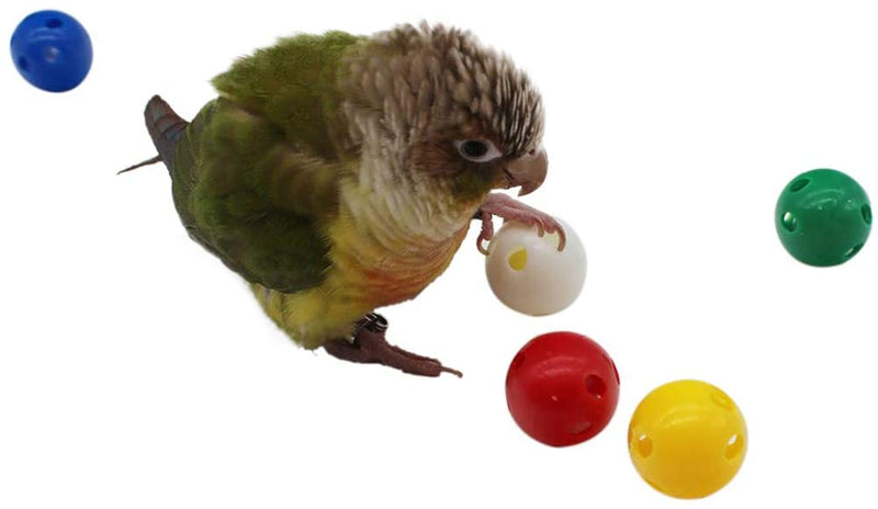 QBLEEV 5 Pack Bird Bell Balls Sets for Chewing Playing Training，Colorful Parrot Cage Treat Toy for Cockatiel Parakeet Conure Budgie，Small Pet Foot Talon Toy for Parrot Kitten Puppy，Random Color