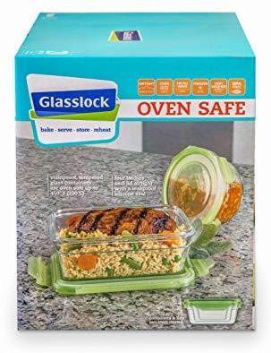 Glasslock Storage Containers 20pc set Green Lids Microwave & Oven Safe Airtight Anti Spill Proof