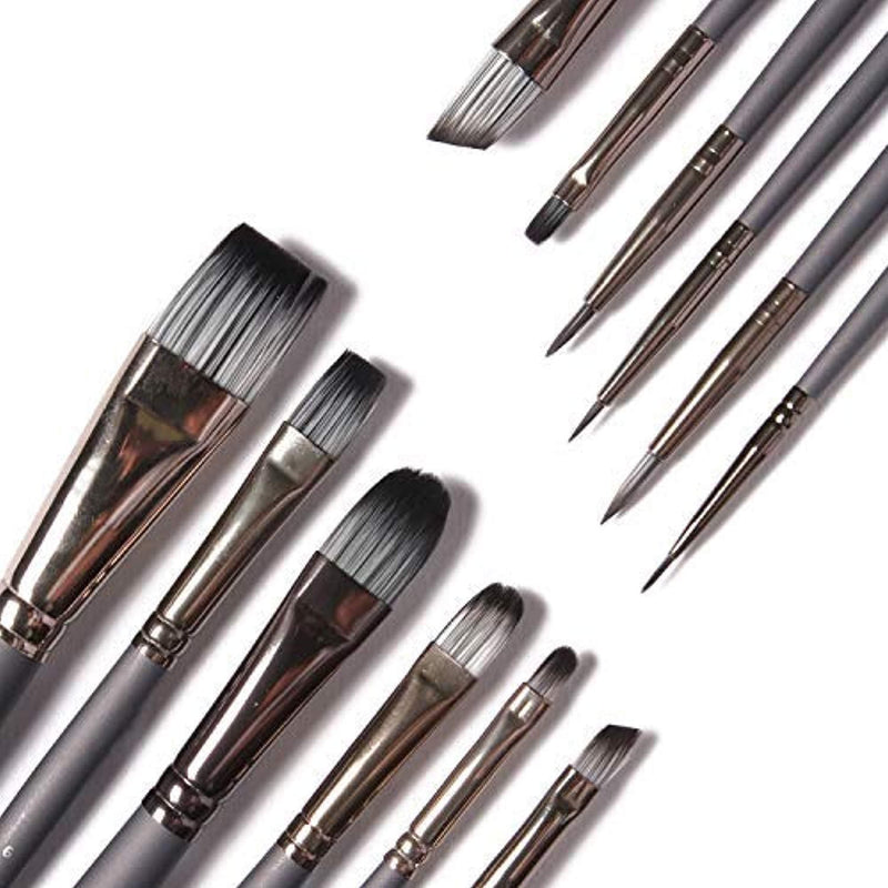 Fine Detail Paint Brush Set - (12 Piece Set) Miniature Brushes for Acrylic, Oil Watercolor, Model Craft Miniatures Painting, Paintbrushes, Professional Detailing Paint Kit