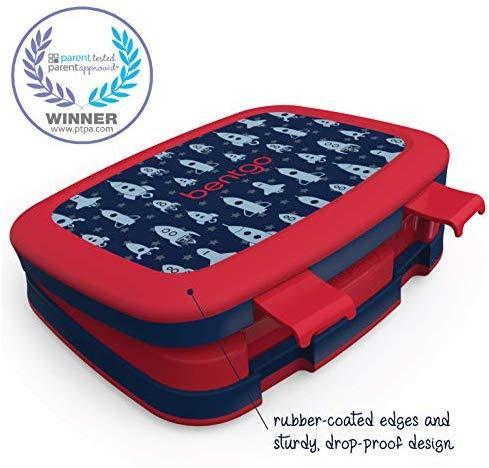 Bentgo Kids Prints (Unicorn) - Leak-Proof, 5-Compartment Bento-Style Kids Lunch Box - Ideal Portion Sizes for Ages 3 to 7 - BPA-Free and Food-Safe Materials