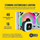 Corsair Hydro Series, H100i RGB PLATINUM SE, 240mm Radiator, Dual LL120 RGB PWM Fans