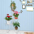 Moutik Corner Metal Flower Holder Racks 4 Tier Shelves for Indoor Outdoor Plant Flower Stand Rack Shelf for Multiple Plants,Black
