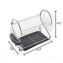 Wtape Durable Steel Rust Proof Kitchen In Sink Two Tier Dish Drying Rack, Dish Drainer