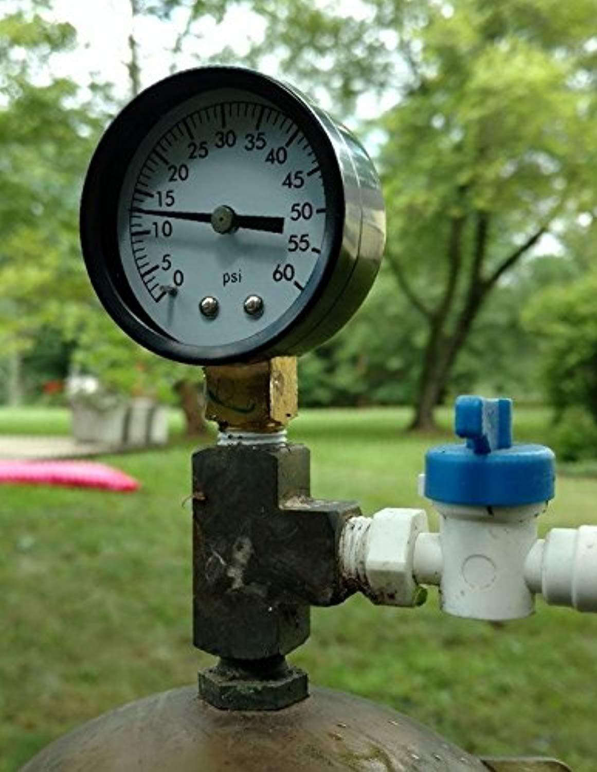 Aquatix Pro Pool Filter Pressure Gauge - Premium Spa/Pool/Aquarium Water Pressure Gauge, 2" Dial, 0-60 Psi, Bottom Mount 1/4", Compatible with Most Brands Such as Hayward, Pentair & Jandy