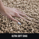 Perla Furniture - Alfombra de área 5 x 7 - Shag Rug, Shaggy Area Rugs 5 x 7, Polipropileno