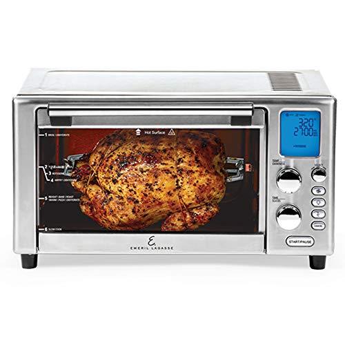 Septree Lagasse Power Air Fryer 360 Max XL Family Sized Better Than Convection Ovens Replaces a Hot Air Fryer Oven, Toaster Oven, Rotisserie, Bake, Broil, Slow Cook, Pizza, Dehydrator & More. Emeril Cookbook. Stainless Steel. (MAX 15.6” 19.7” x 13”)